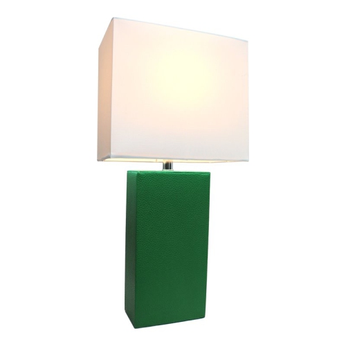 Modern Green Leather Table Lamp