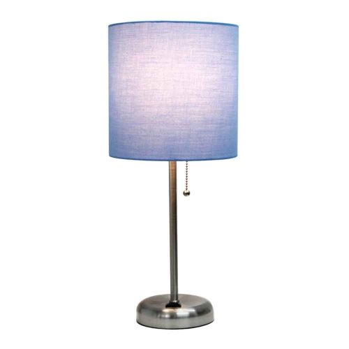 Home Decorative Metal Stick Lamp with Charging Outlet - Blue