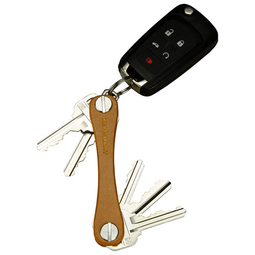 KeySmart Leather Compact Key Holder - Tan