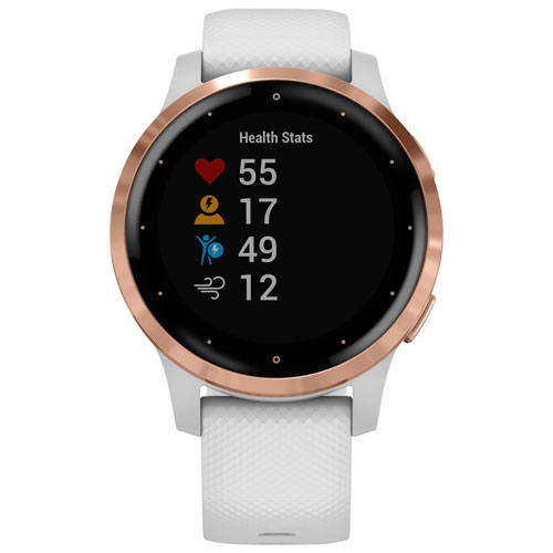 Garmin vivoactive 4S 40mm GPS Watch with Heart Rate Monitor - Rose Gold/White