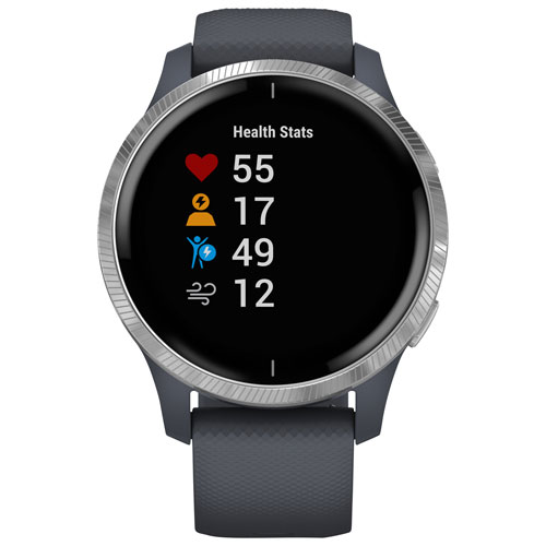 Garmin Venu 42mm GPS Watch with Heart Rate Monitor - Silver/Granite Blue