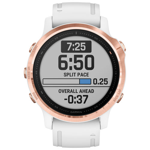Garmin fenix 6S Pro 42mm Multisport GPS Watch with Heart Rate Monitor - Rose Gold/White