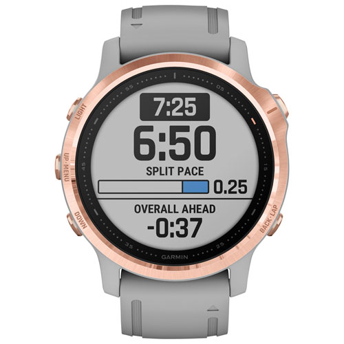 Garmin fenix 6S Sapphire 42mm Multisport GPS Watch with Heart Rate Monitor - Rose Gold/Powder Grey