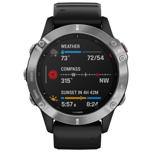 Garmin fenix 6 47mm Multisport GPS Watch with Heart Rate Monitor - Silver/Black