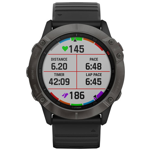 Garmin fenix 6X Sapphire 51mm Multisport GPS Watch with Heart Rate Monitor - Carbon Grey/Black