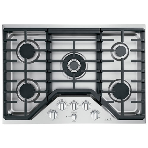 Ensemble de boutons de 5 pièces pour surface de cuisson au gaz Café - Inox brossé