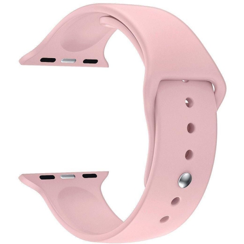Soft Silicone Replacement Band Strap for Apple Watch iWatch Series 1 to 7 SE, 38mm 40mm 41mm, Rose Gold