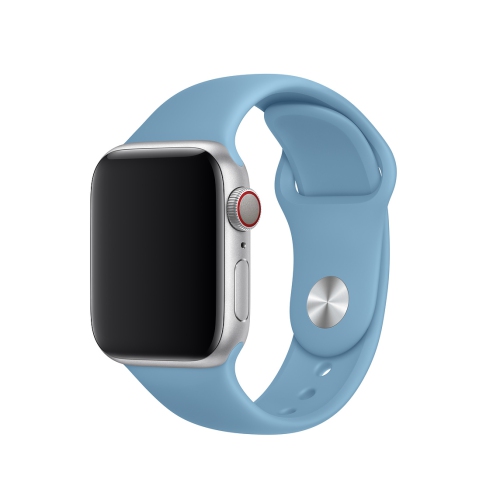 Bracelet de remplacement en silicone souple pour Apple Watch Series 1 à 7 se, 38 mm, 41 mm, bleu centaurée