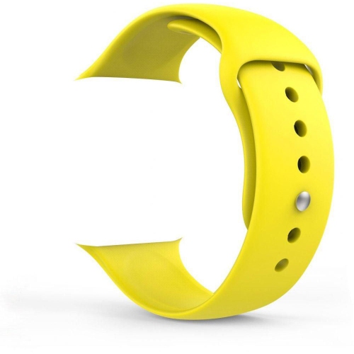 Soft Silicone Replacement Band Strap for Apple Watch iWatch Series 1 to 7 SE, 42mm 44mm 45mm, Yellow