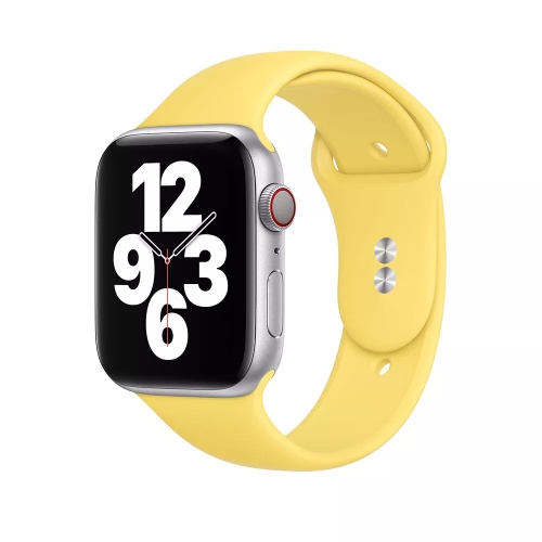 Bracelet de rechange en silicone souple pour Apple Watch iWatch Series 1 à 10 SE Ultra, 38&nbsp;mm 42&nbsp;mm 40&nbsp;mm 41&nbsp;mm, jaune