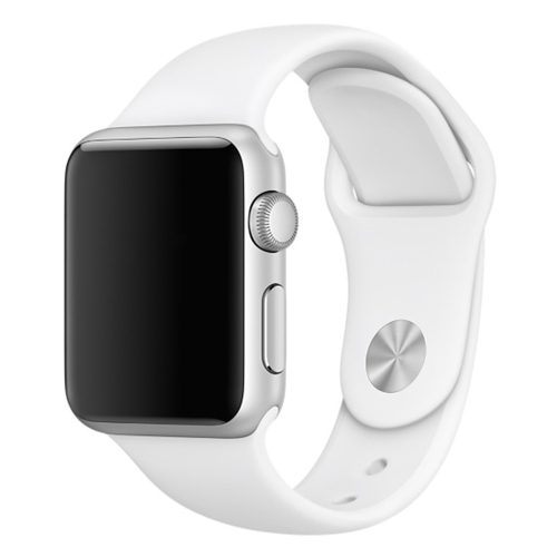 Soft Silicone Replacement Band Strap for Apple Watch iWatch Series 1 to 7 SE, 38mm 40mm 41mm, White