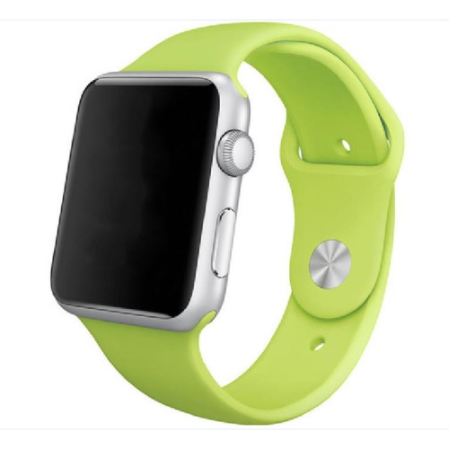 Soft Silicone Replacement Band Strap for Apple Watch iWatch Series 1 to 7 SE, 42mm 44mm 45mm, Light Green