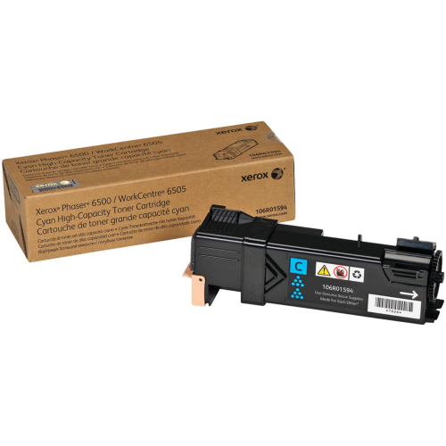 Xerox 106R015974 Cyan Toner Cartridge, High-Yield For Phaser 6500, Workcenter 6505