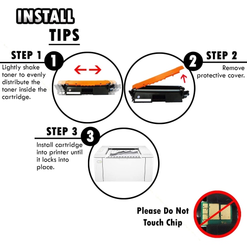 2PK Inkfirst Compatible Toner Cartridges Replacement for HP CF217A 17A [WITH CHIP] Laserjet Pro M130fn M130nw M102a M102w