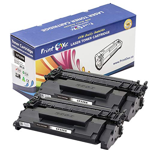 PrintOxe™ Compatible Two Toner Cartridges for CF226X High Yield of CF226A Delivers 9,000 Pages 26X for Laserjet Pro MFP