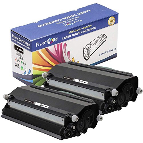 PrintOxe Compatible 2 Toners for E260 Each E-260 Toner Yields 3,500 Pages for Lexmark E260, E260D, E260DN,