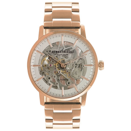 Kenneth Cole Automatic 44mm Men's Dress Watch - Gold/Transparent/Gold