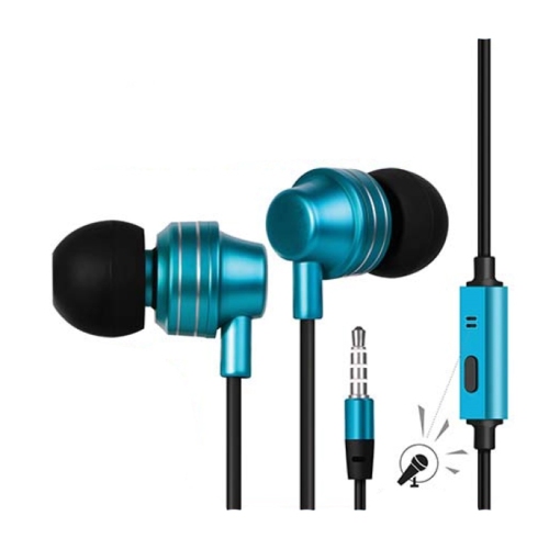 Escape Platinum EHP253 Hands-free Metal Earphones with Microphone Blue