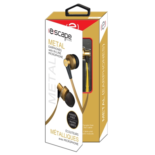 Escape Platinum EHP092 Hands-free Metal Earphones with Microphone Gold