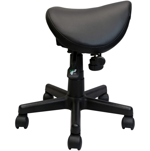 Nicer Furniture Adjustable Saddle Stool Swivel Salon Stool Massage Stool Dental Chair Black PU Leather
