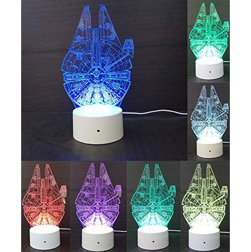 Easyinsmile 3d Led Night Light Star Wars Millennium Falcon Lamp