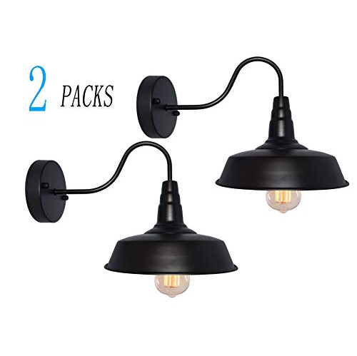 Buyland 61 Retro Black Wall Sconce Lighting Gooseneck Barn Flat