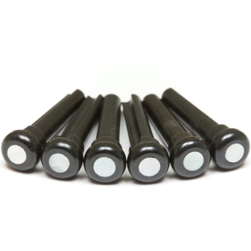 Graph Tech PP-2044-00 Tusq Presentation Bridge Pins - Black Mother of Pearl Inlay