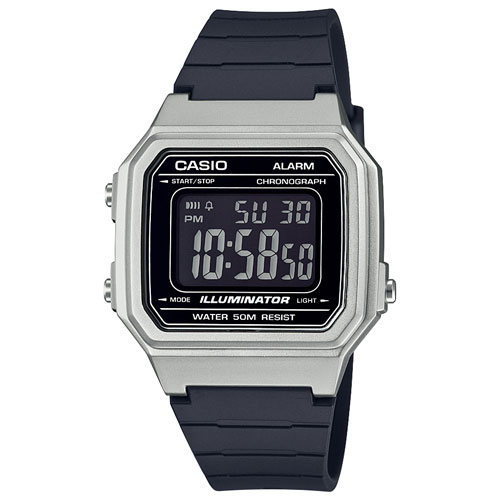 Casio Classic Square 41mm Digital Chronograph Casual Watch - Black/Silver