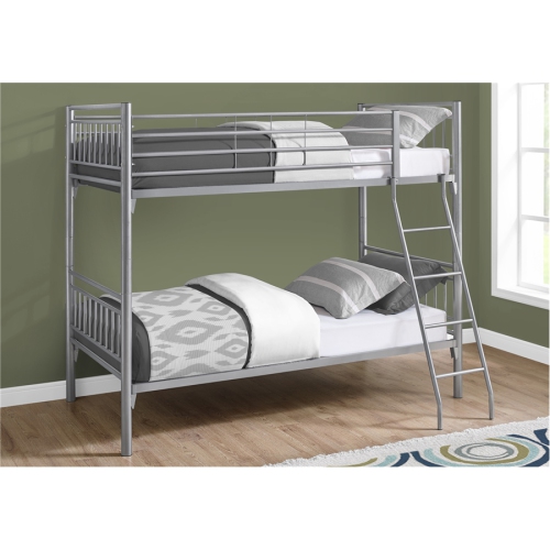 Monarch Specialties I 2234b Bunk Bed, Powell Full Over Metal Bunk Bed Multiple Colors Silver