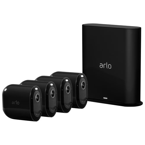 Arlo Pro 3 Wire Free Indoor Outdoor Security System With 4 Bullet 2k Cameras Black Only At Best Buy Best Buy Canada