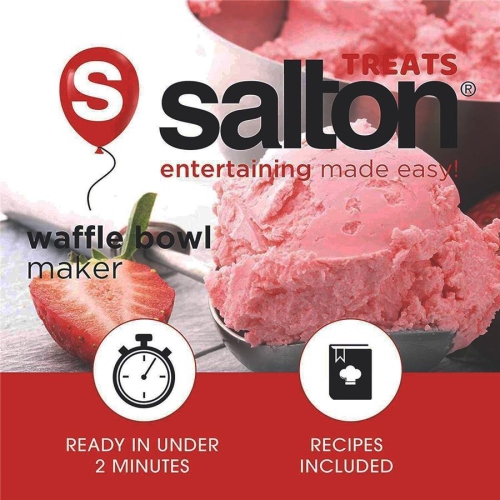 Salton WM1907 Bowl Waffle Maker, Red