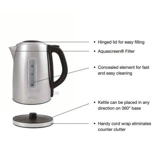 Salton JK1903 Electric Stainless Steel Cordless Kettle