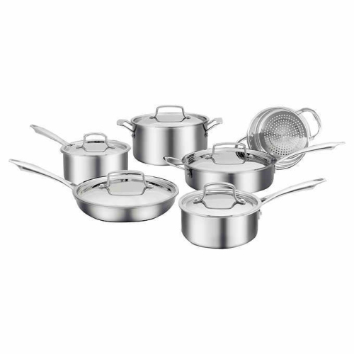 CUISINART  11-Piece Professional Series Triple Ply Stainless-Steel Cookware Set