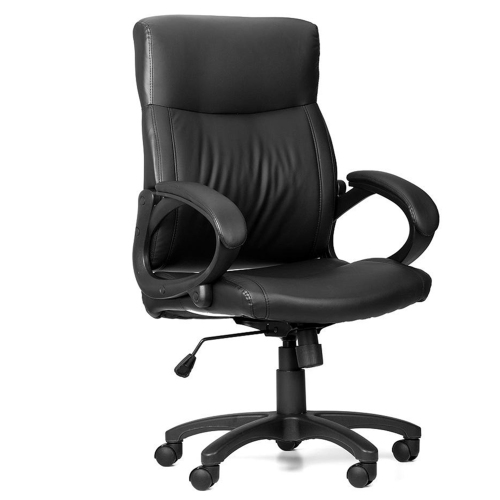 High Back Office Chair PU Leather Computer Desk Chair, Height Adjustable Manager and Executive Chair Task Chair with Thick Padded Seat Armrest and Lu
