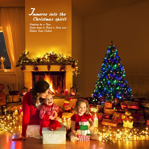 Costway 4Ft Pre-Lit Artificial Christmas Tree Premium Hinged w/ 100 LED Lights & Stand