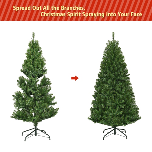 Costway 4Ft Pre-Lit Artificial Christmas Tree Premium Hinged w/ 100 LED Lights & Stand