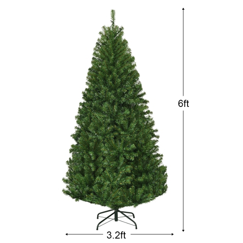 Costway 6Ft Pre-Lit Artificial Christmas Tree Premium Hinged w/ 350 LED Lights & Stand