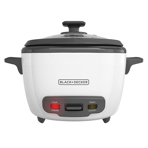 Black + Decker - Non-Stick Rice Cooker and Steamer, 16 Cup Capacity, White