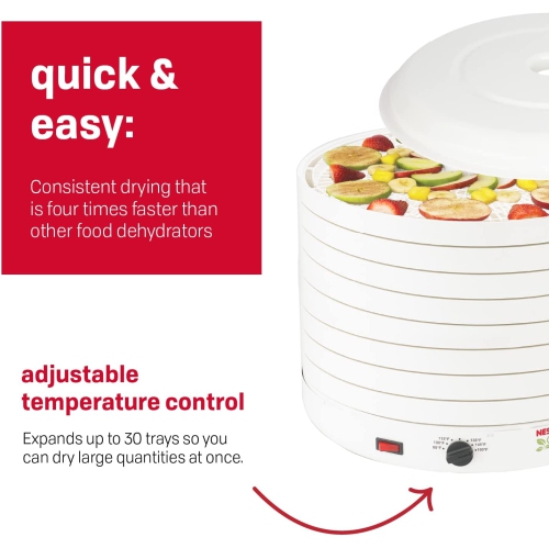 Nesco American 8 Tray Gardenmaster Pro Food Harvet Dehydrator for Jerky and Snacks - White