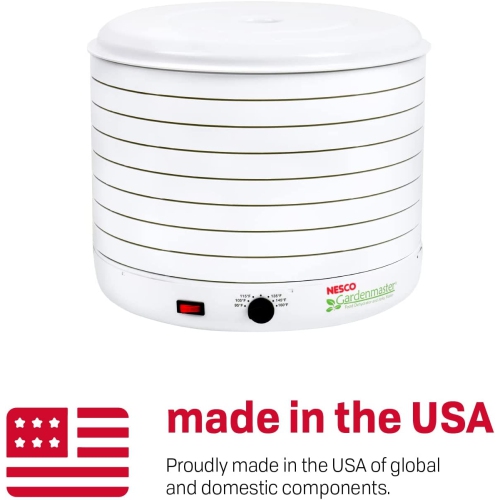 Nesco American 8 Tray Gardenmaster Pro Food Harvet Dehydrator for Jerky and Snacks - White