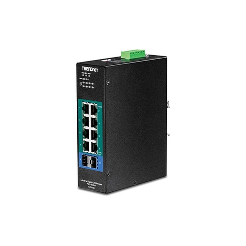 TRENDnet 10-Port Industrial Gigabit L2 Managed PoE+ DIN-Rail Switch 24 - 57V
