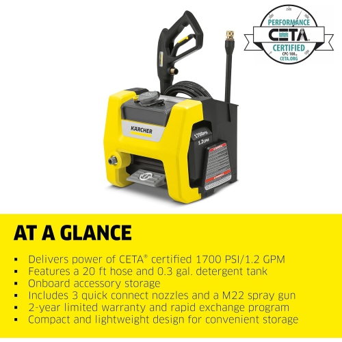 K1700 1700psi Electric Pressure Washer