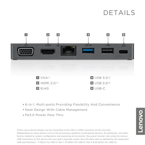 Lenovo Powered USB-C Travel Hub