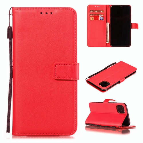 CSMART  [Cs] Iphone 11 Pro Case, Magnetic Leather Folio Wallet Flip Case Cover With Card Slot In Red