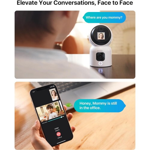 ZOSSI – caméra IP semi-sans fil de sécurité résidentielle 3MP Wi-Fi caméra de surveillance extérieure avec projecteur, audio à 2 voies, détection