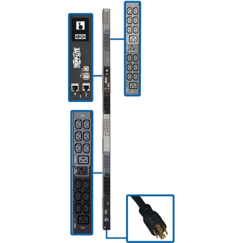 Tripp Lite 3-Phase PDU Monitored 5.8kW 208 & 120V 36 C13; 6 C19; 3 5-15/20R