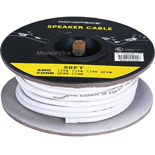 MONOPRICE  Access Series 18Awg Cl2 Rated 2-Conductor Speaker Wire, 50Ft