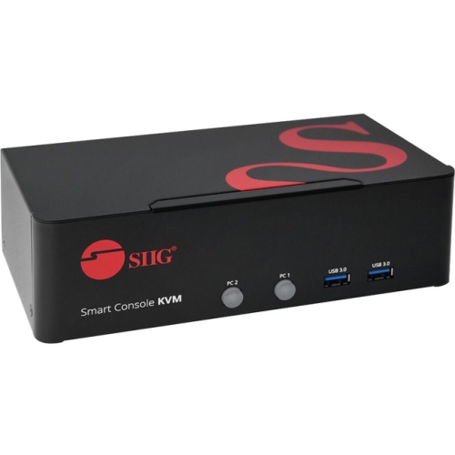 SIIG 2-Port DVI Dual-Link Smart Console KVM Switch with USB 3.0 and Multimedia Ports
