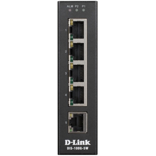 D-Link Network DIS-100G-5W 5-Port Gigabit UNMNGD Industrial Switch -40C to +75C Brown box Retail