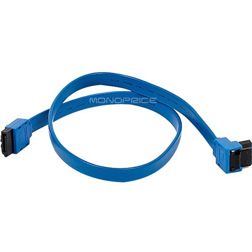 MONOPRICE INC  Monoprice 18Inch SATA 6GBps Cable With Locking Latch (90 Degree to 180 Degree) - In Blue